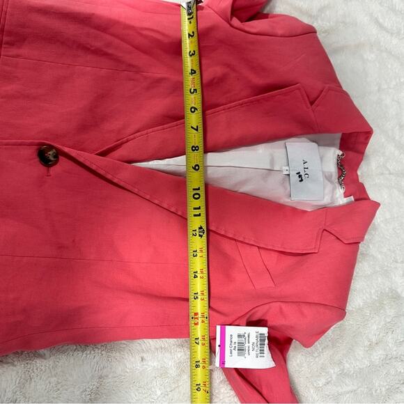 A.L.C. Size 0 Coral Donovan Linen Blend Blazer Jacket Preppy Heritage Old Money - Picture 9 of 14